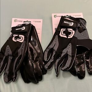 NEW 2 pairs, Cutters football gloves, size youth L/XL